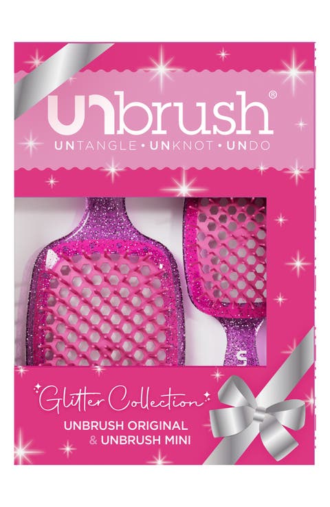Set of 2 Detangling Hair Brush Original & Mini Pastel Collection