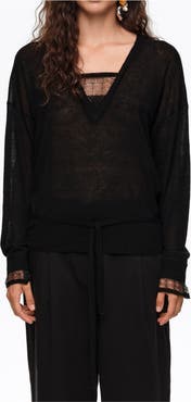 BIMBA Y LOLA Wool V-Neck Long Sweater