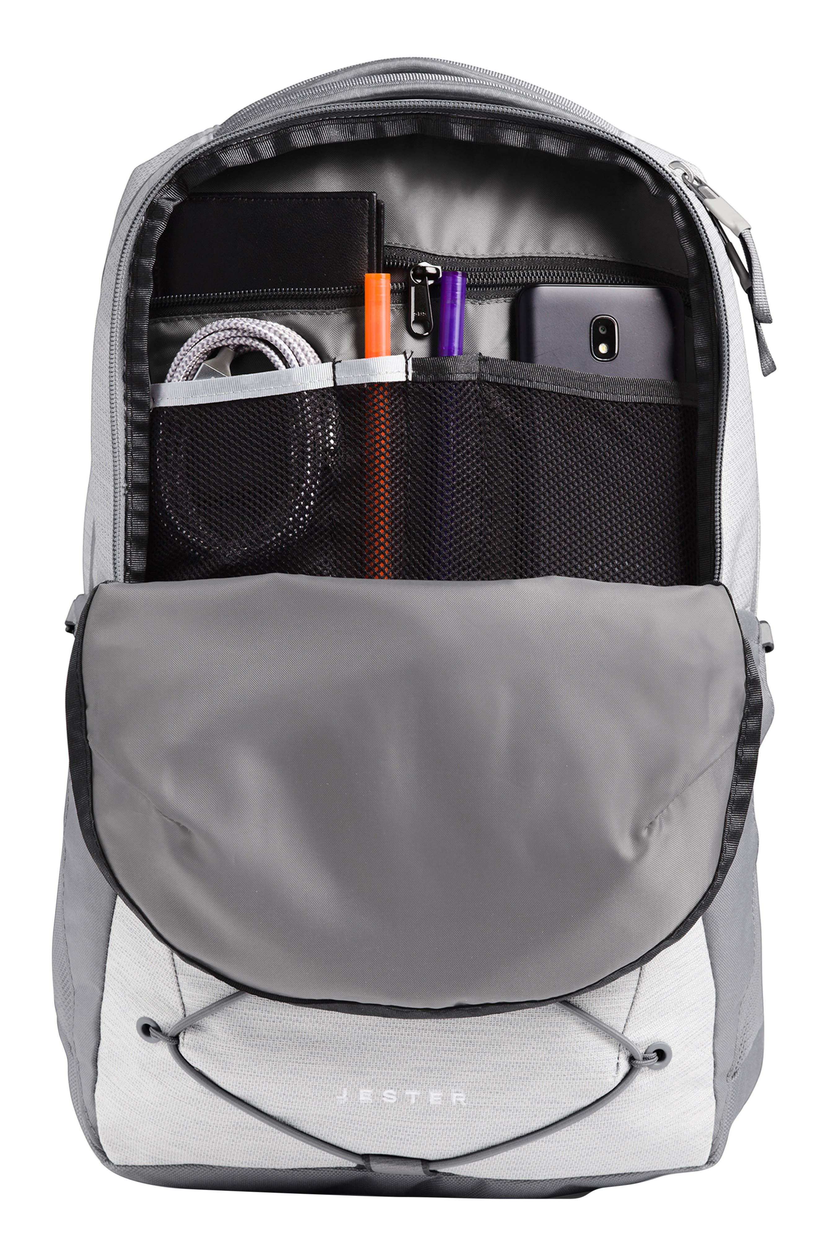 Jester Water Repellent Backpack, Alternate, color, TNF WHITE METALLIC/ MID GREY