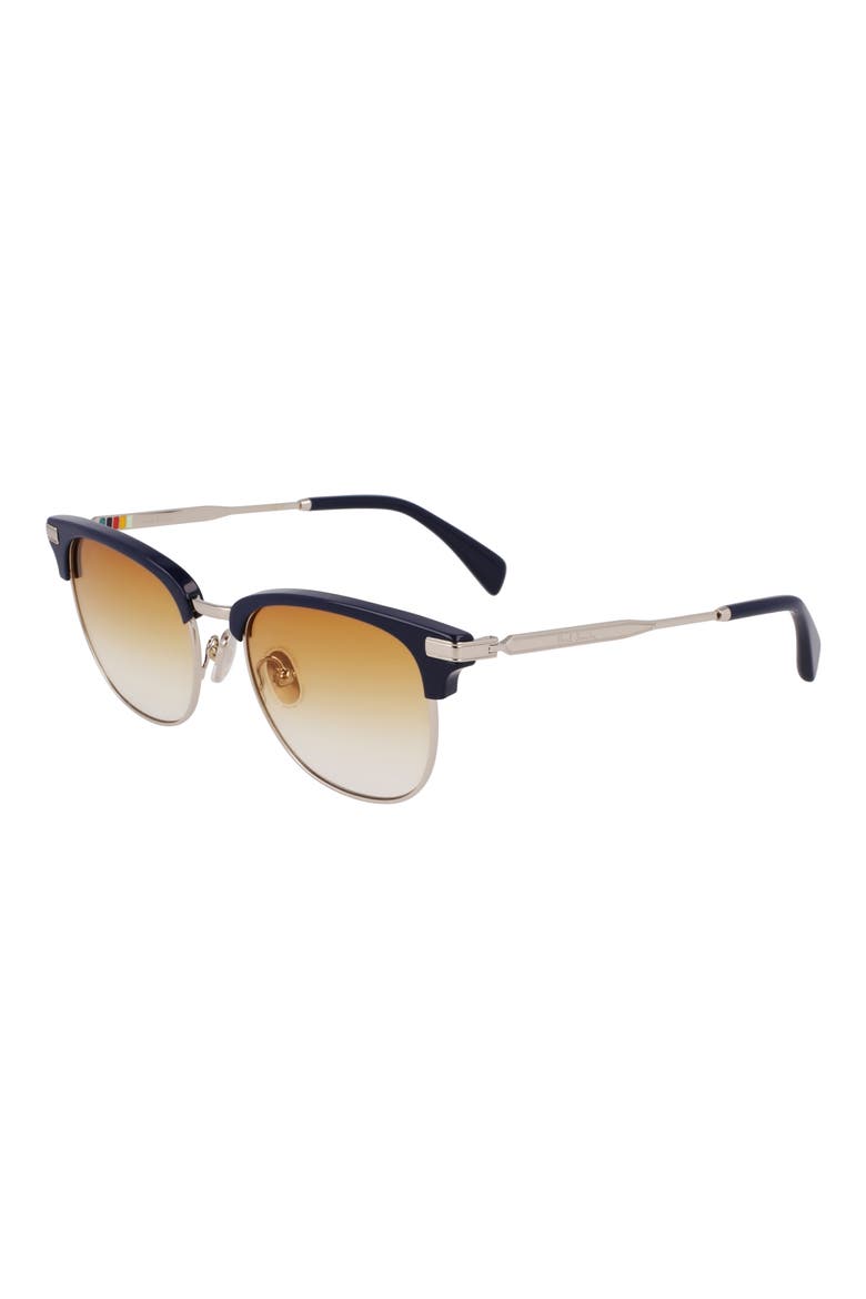 Linden 52mm Gradient Modified Rectangular Sunglasses, Alternate, color, SILVER/ BLUE