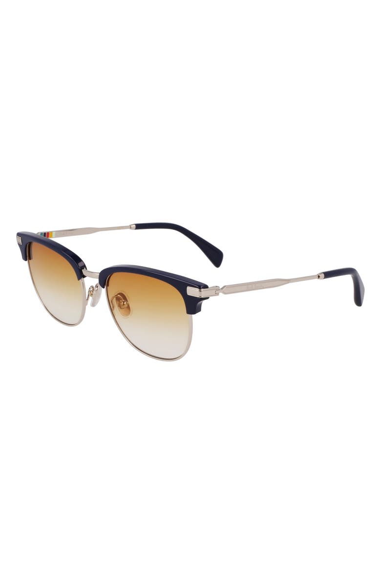Paul Smith Linden 52mm Gradient Modified Rectangular Sunglasses, Alternate, color, Silver/ Blue