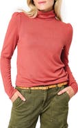 GIBSONLOOK Puff Sleeve Rib Turtleneck