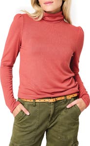 GIBSONLOOK Puff Sleeve Rib Turtleneck