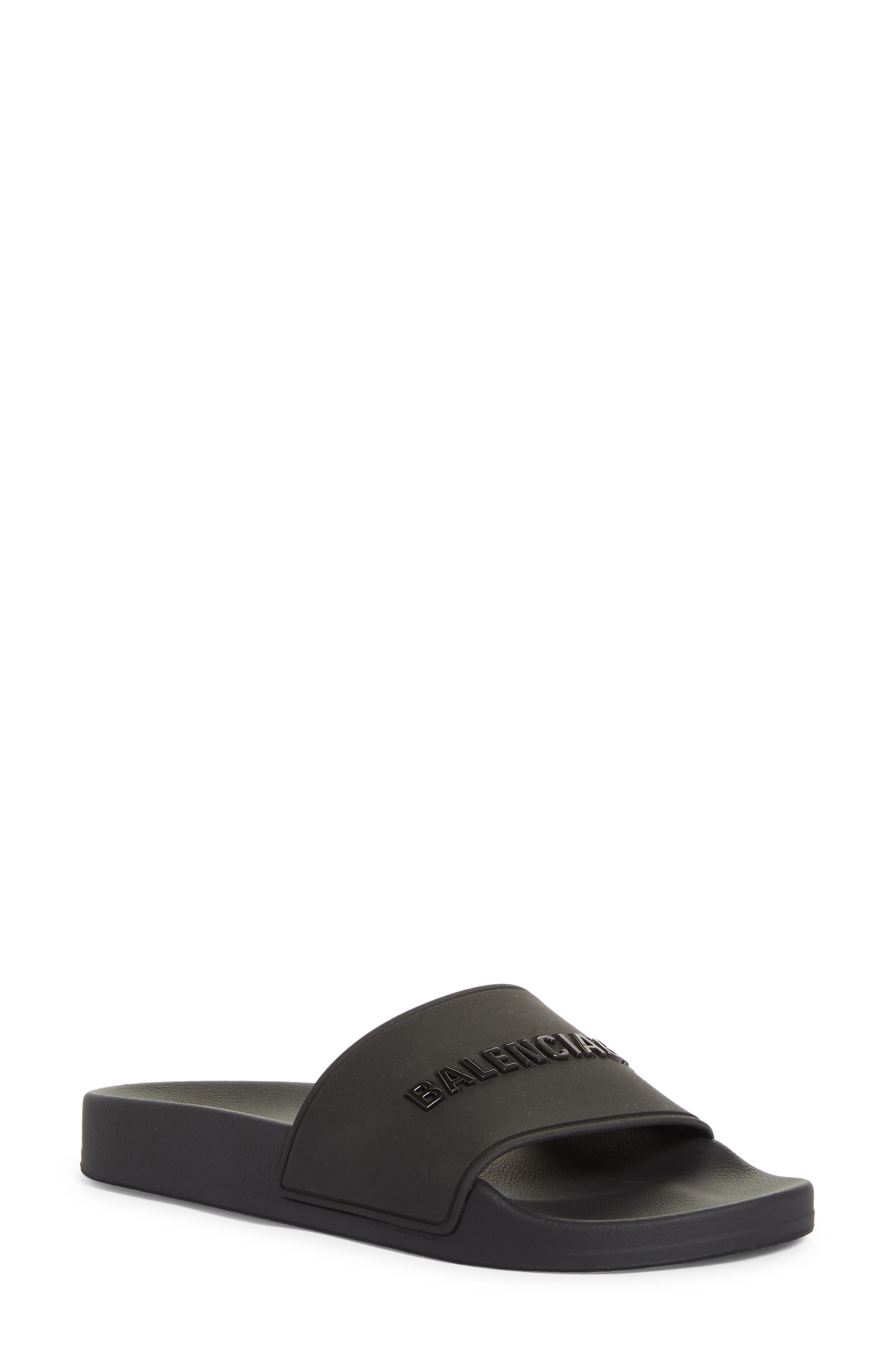 Balenciaga Logo Slide Sandal, Main, color, 