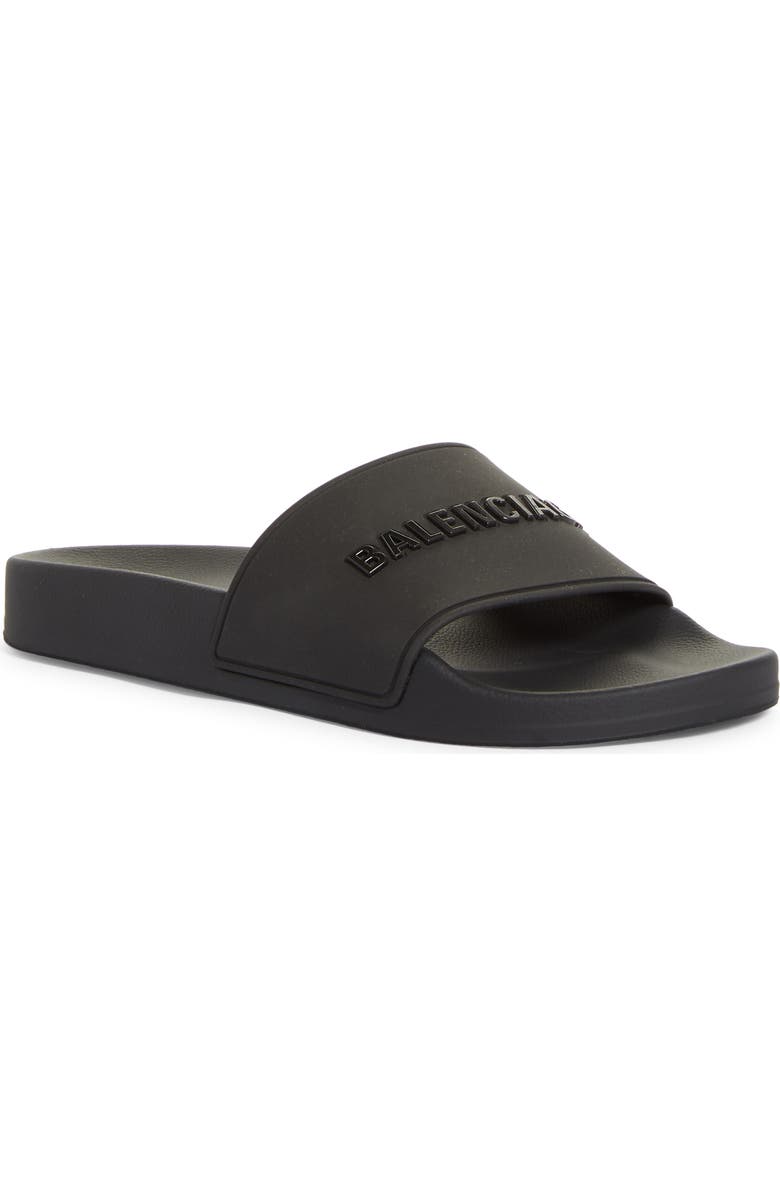 Balenciaga Logo Slide Sandal, Main, color,