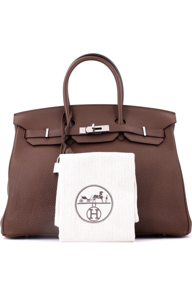 Pre-Owned Hermes Birkin Handbag Brown Togo with Palladium Hardware 35, Alternate, color, Brulee