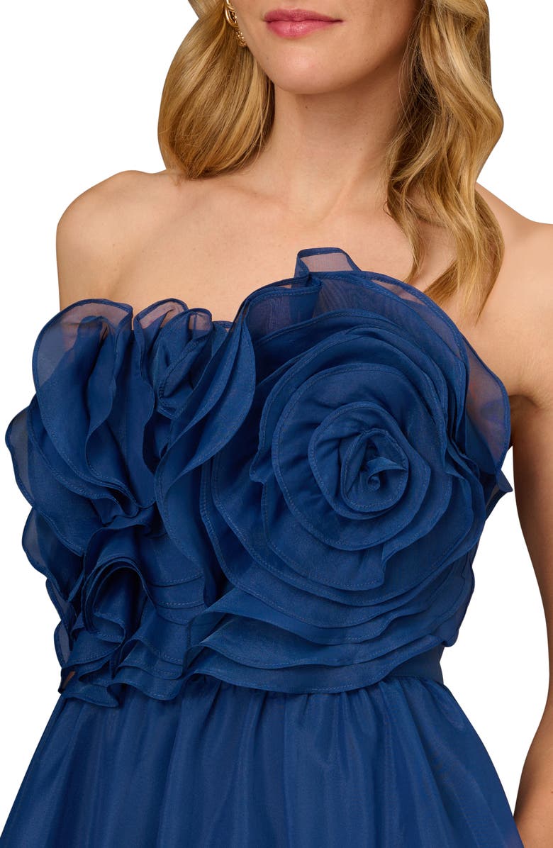 Aidan Mattox by Adrianna Papell Floral Ruffle Organza Ballgown, Alternate, color, 