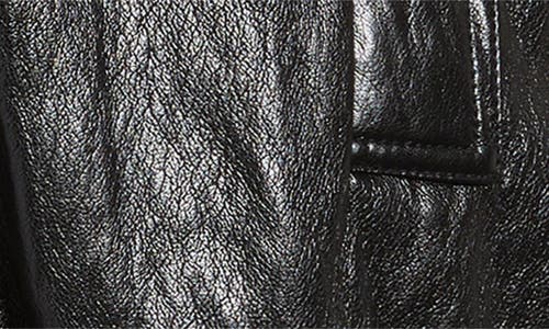 Mango Faux Leather Jacket With Faux Shearling Collar In Black