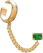 Lady Grey Cubic Zirconia Tether Chain Cuff Earring