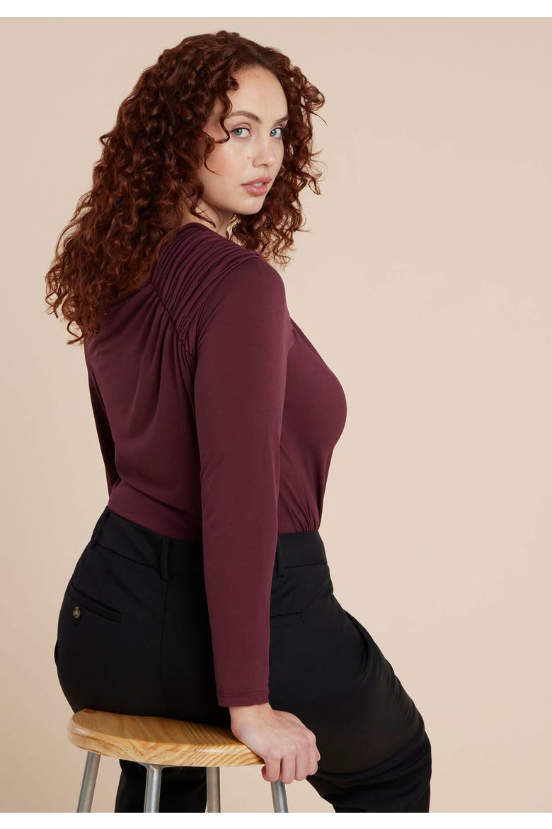 Shoulder-Twist Drape Top, Alternate, color, FIG
