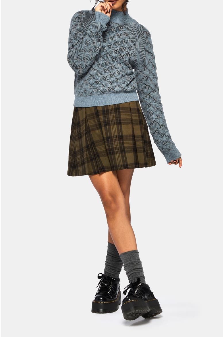 Edna Cotton Leaf Funnel Neck Jumper, Alternate, color, Blue