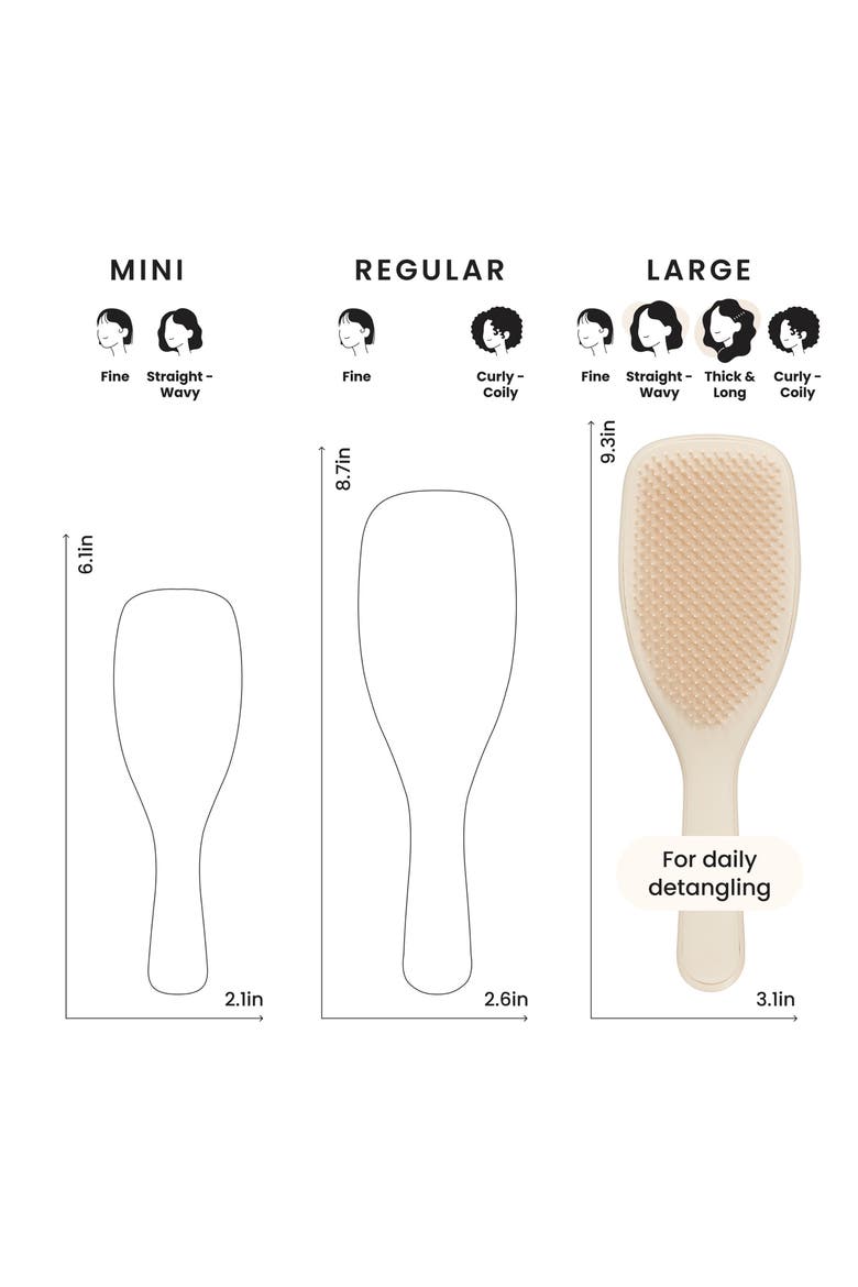 Large Ultimate Detangler Hairbrush - Thick to Wavy, Alternate, color, VANILLA LATTE