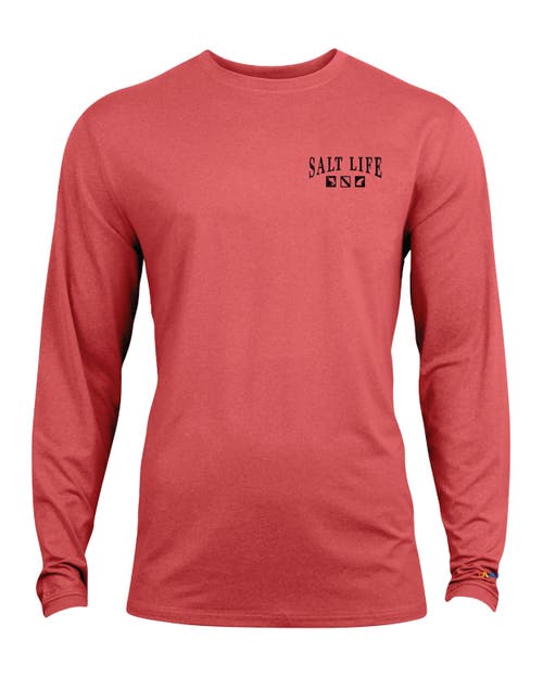 Salt Life Sea To Sea Long Sleeve Performance Tee In Red