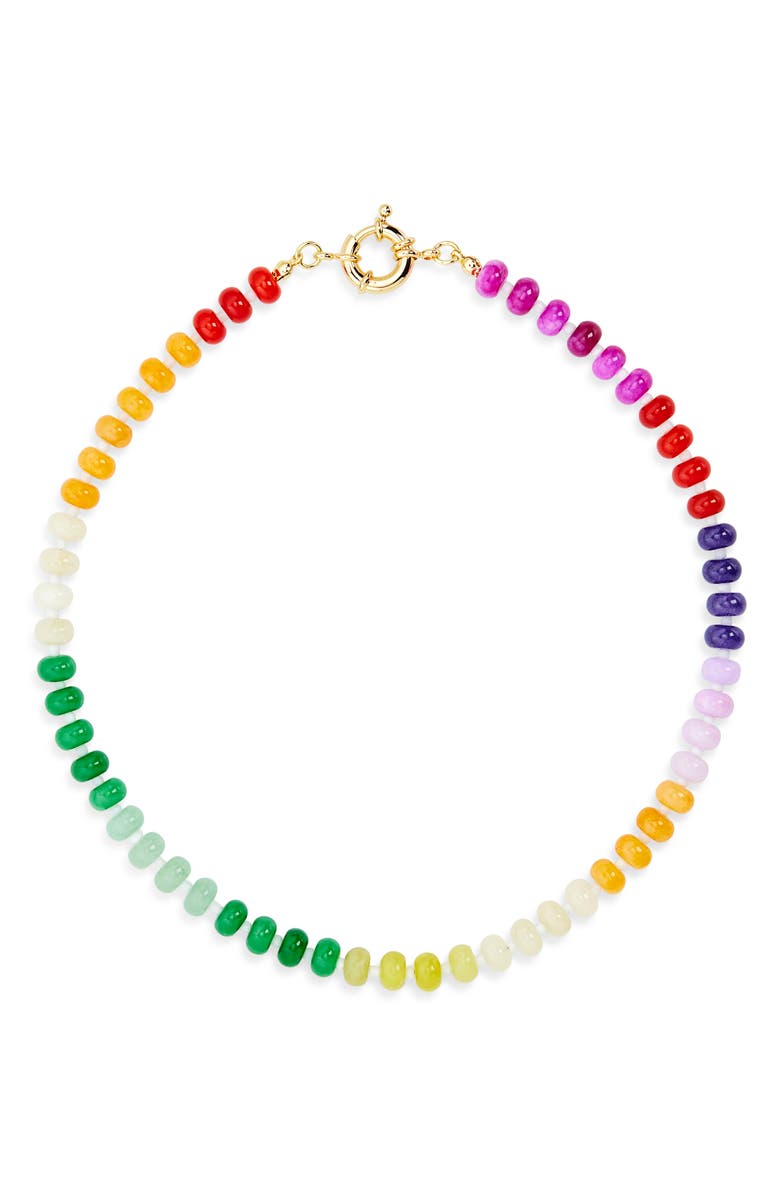 EYE CANDY LOS ANGELES Mariread Multicolor Beaded Necklace, Main, color, Gold