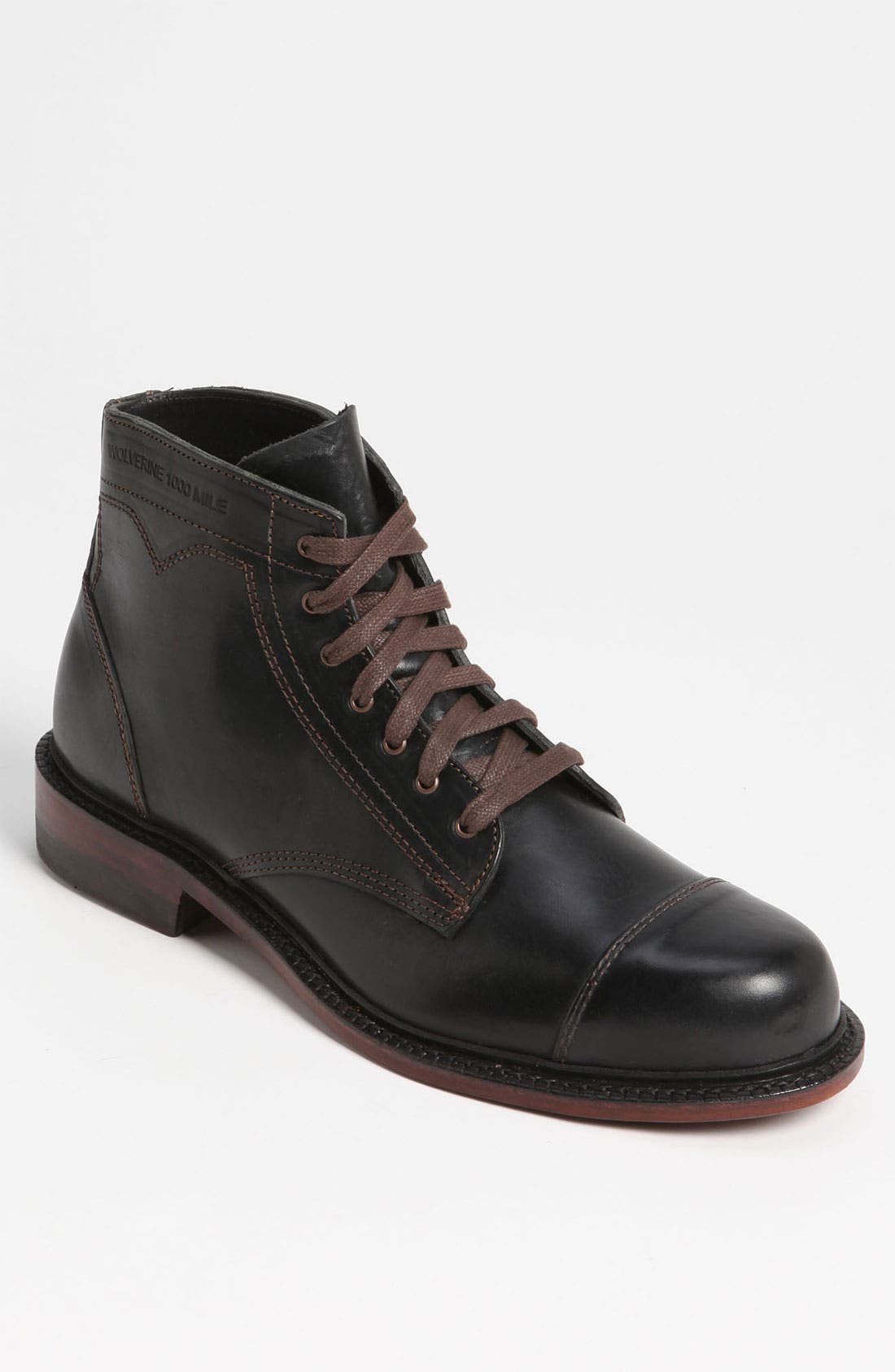 '1000 Mile - Krause' Cap Toe Boot, Main, color, BLACK