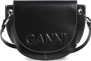 Ganni Banner Recycled Leather Saddle Bag