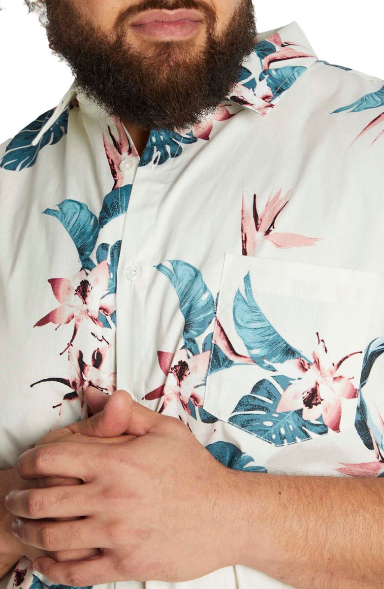 Johnny Bigg Otis Floral Short Sleeve Stretch Button-Up Shirt, Alternate, color, 
