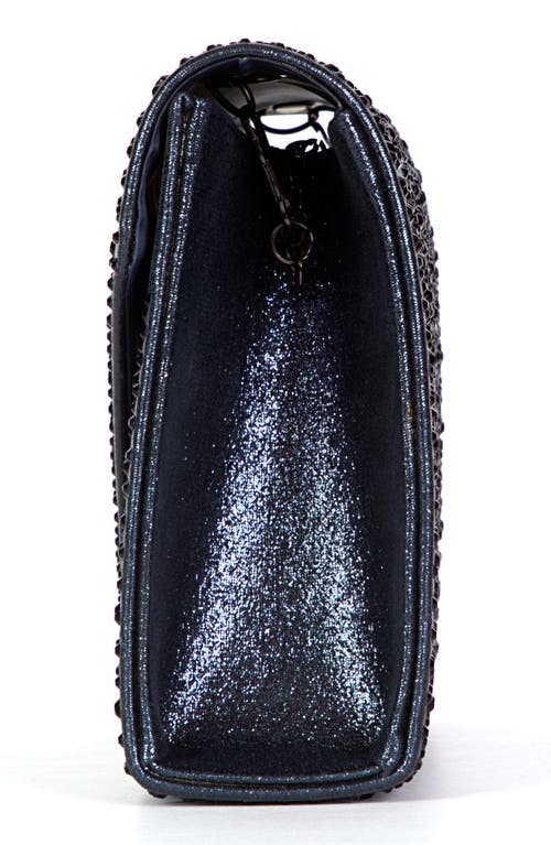 Lady Couture Rhinestone Envelope Clutch In Navy