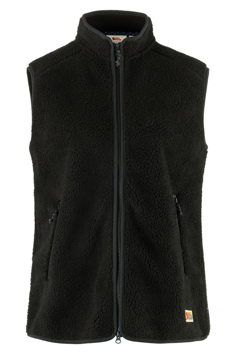 Vardag High Pile Fleece Vest, Alternate, color, BLACK
