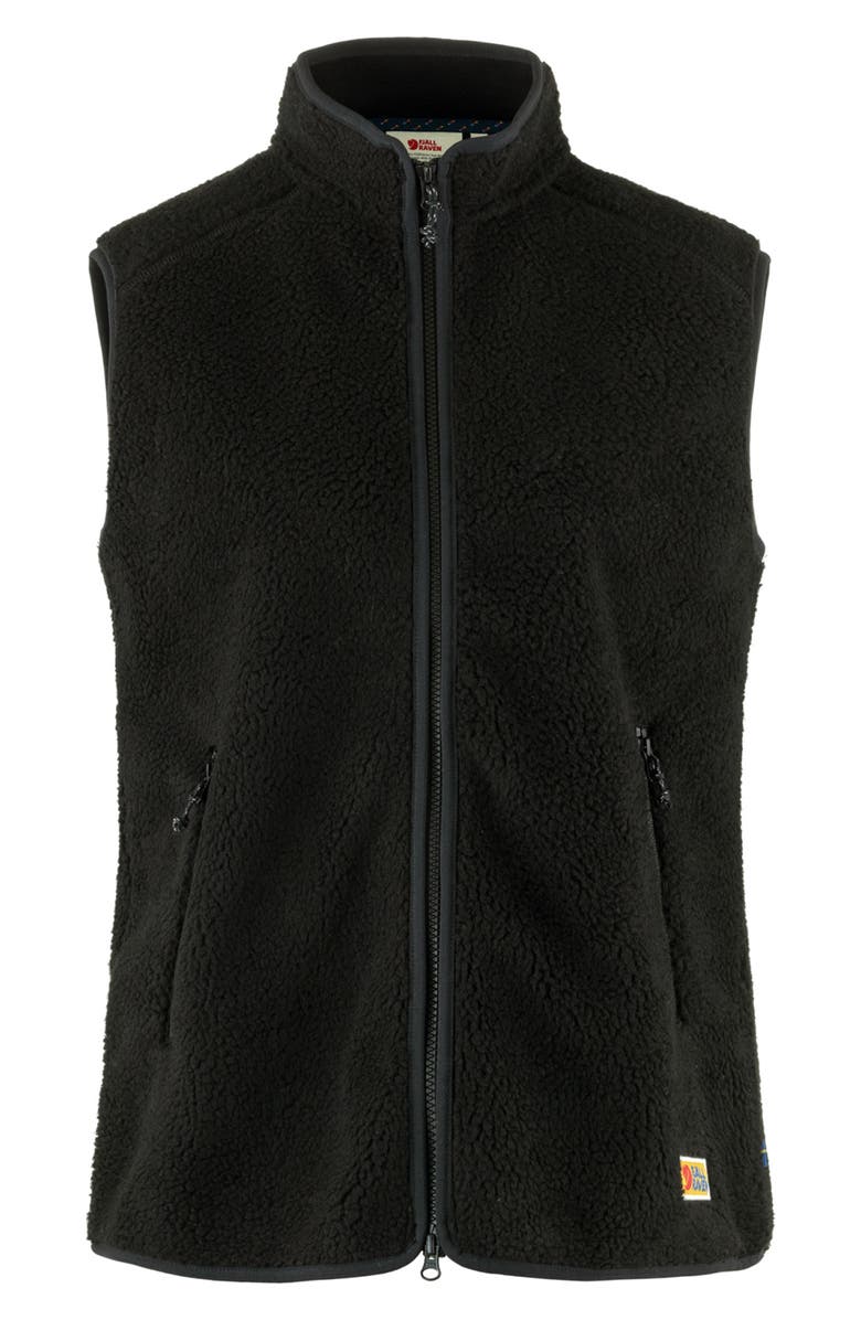 Fjällräven Vardag High Pile Fleece Vest, Alternate, color, Black