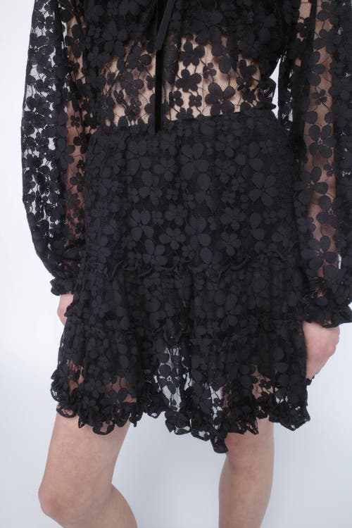 Shop Anna Sui Shadow Blossom Tulle Tiered Petticoat Skirt