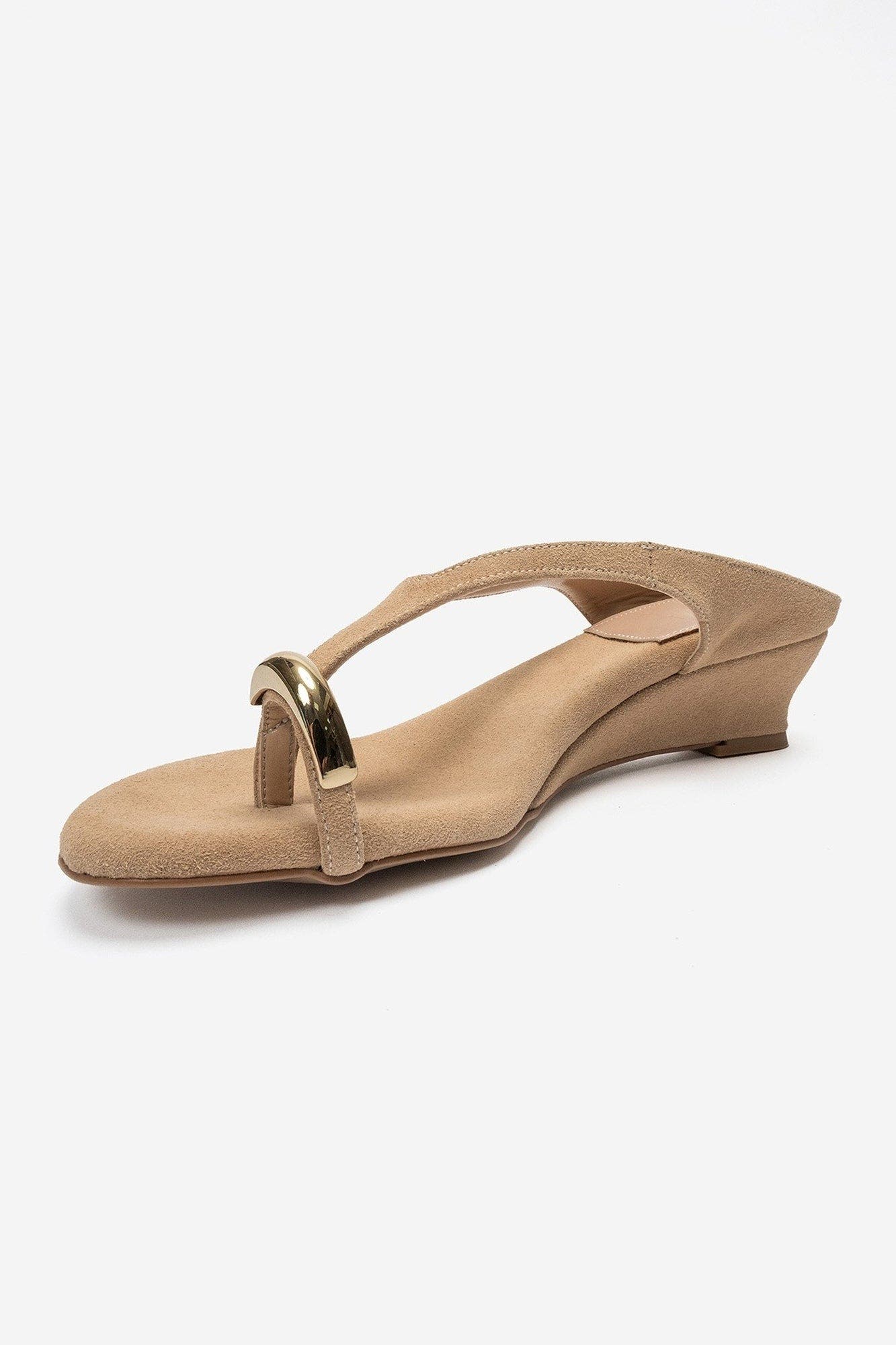 Alizendra Block Heel Thong Sandal, Alternate, color, Beige Suede