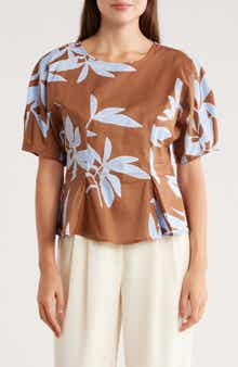 MELLODAY Floral Poplin Top