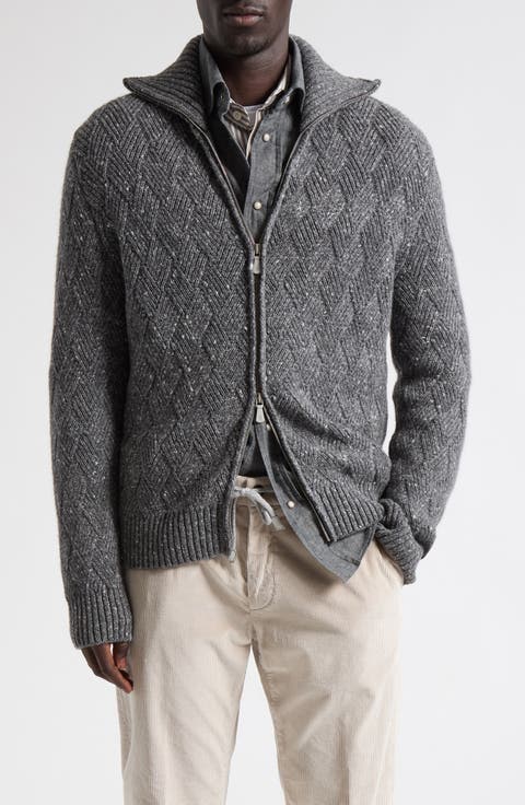 Wool & Cashmere Blend Zip Cardigan