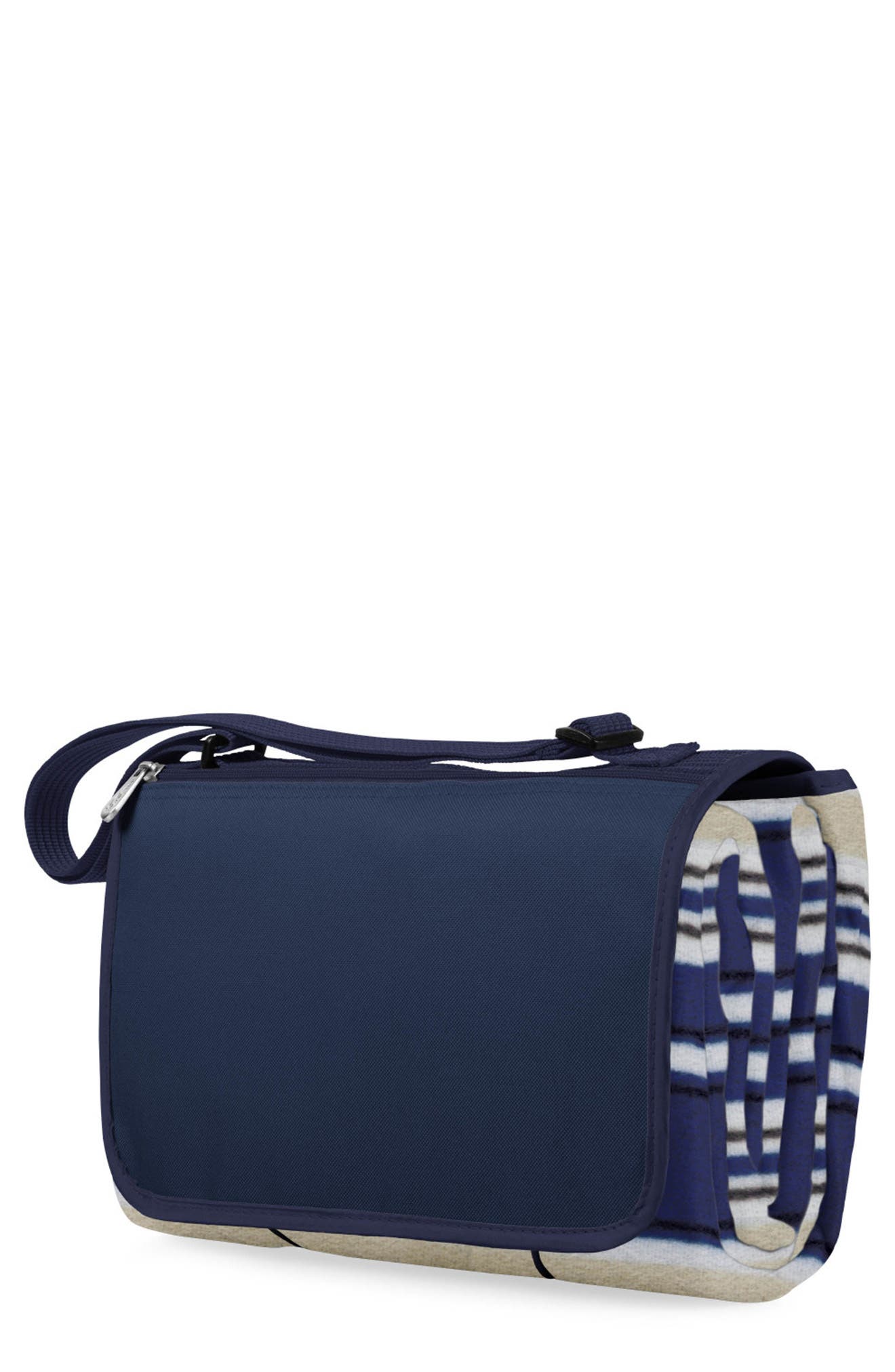 Oniva a Picnic Time Brand ONIVA Blanket Tote Outdoor Picnic Blanket, Alternate, color, Blue Stripe Pattern With Navy