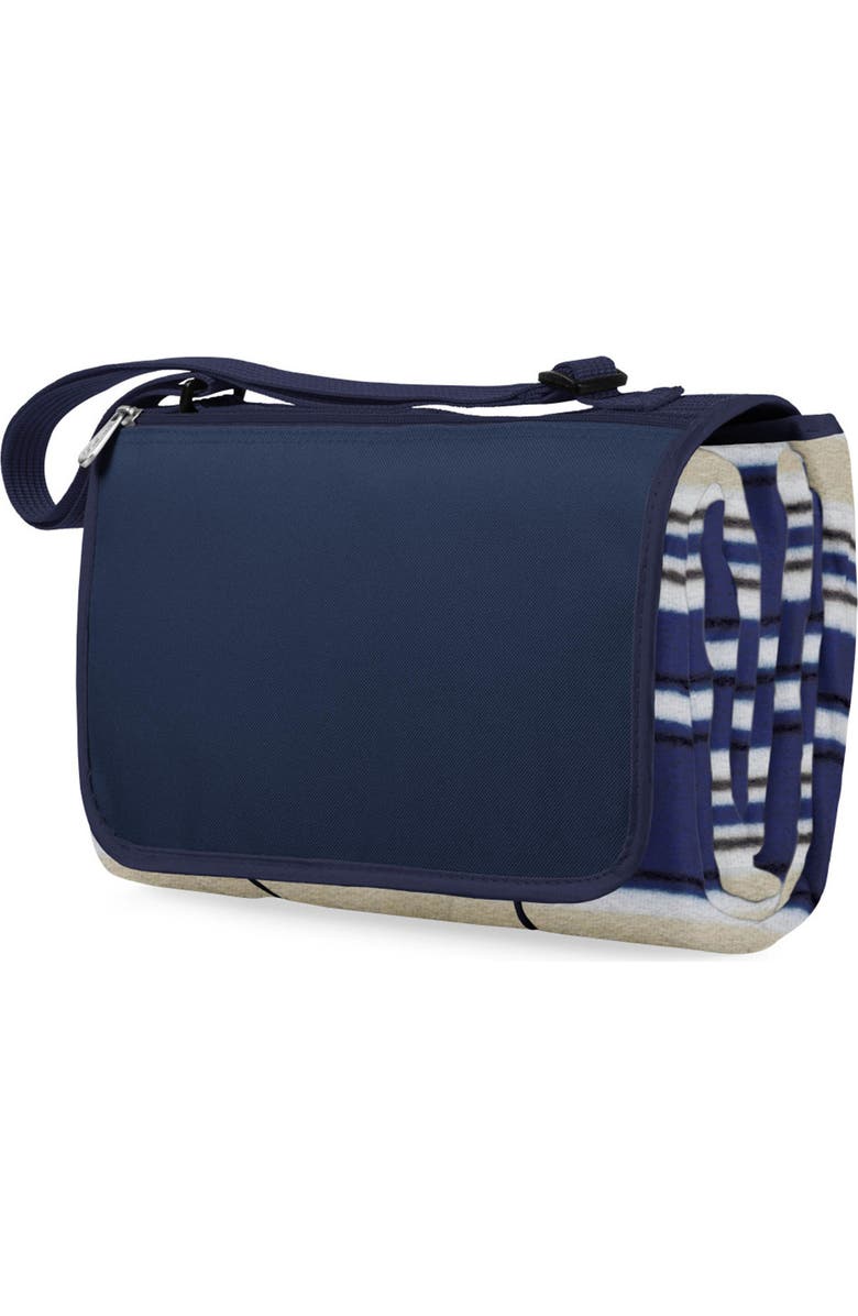Oniva a Picnic Time Brand ONIVA Blanket Tote Outdoor Picnic Blanket, Alternate, color, Blue Stripe Pattern With Navy