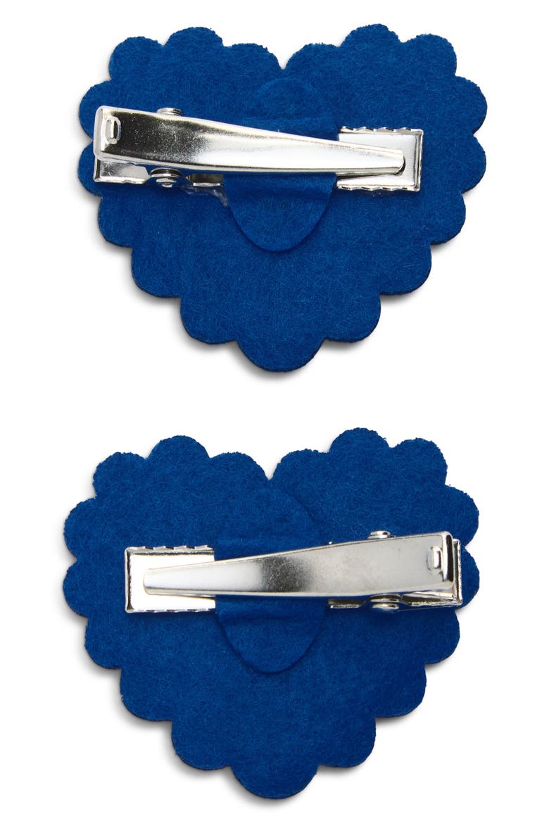 Kids' Pony Heart Scallop 2-Pack Hair Clips, Alternate, color, BLUE