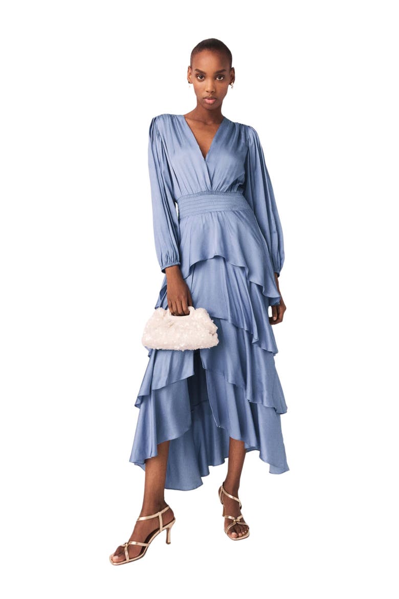 Ruffled maxi dress, Alternate, color, Blue / grey