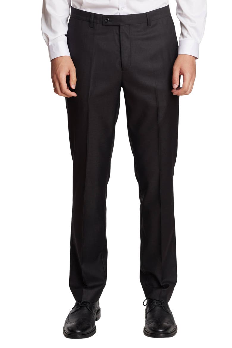 Modern Fit Downing Dress Pants, Main, color, SOFT BLACK SHARK