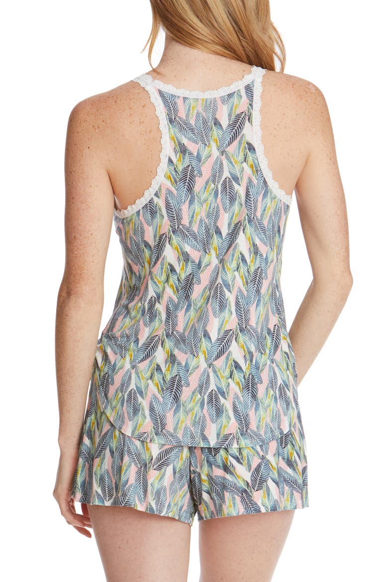 Tropical Leaf Short Pajamas, Alternate, color, PINK MULTI
