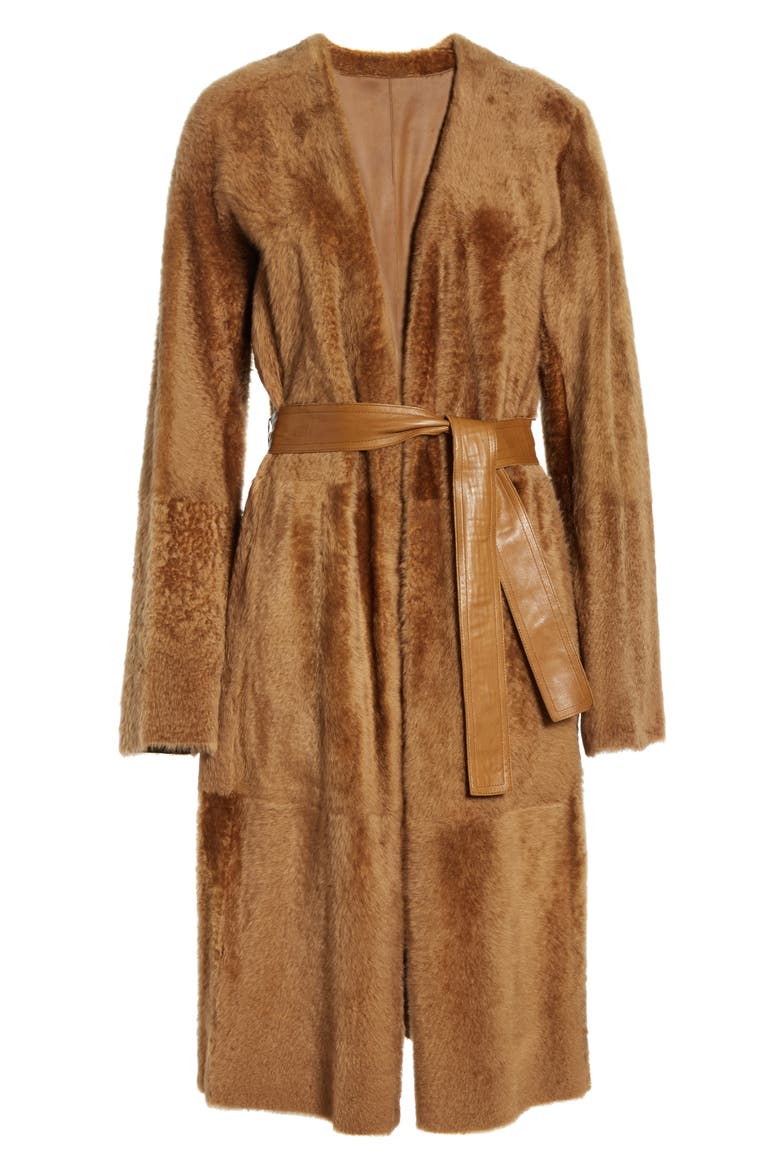 Genuine Shearling Coat, Alternate, color, CAMEL
