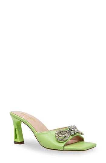 Chase & Chloe Chase And Chloe Arabella Rhinestone Bow Mule Sandal