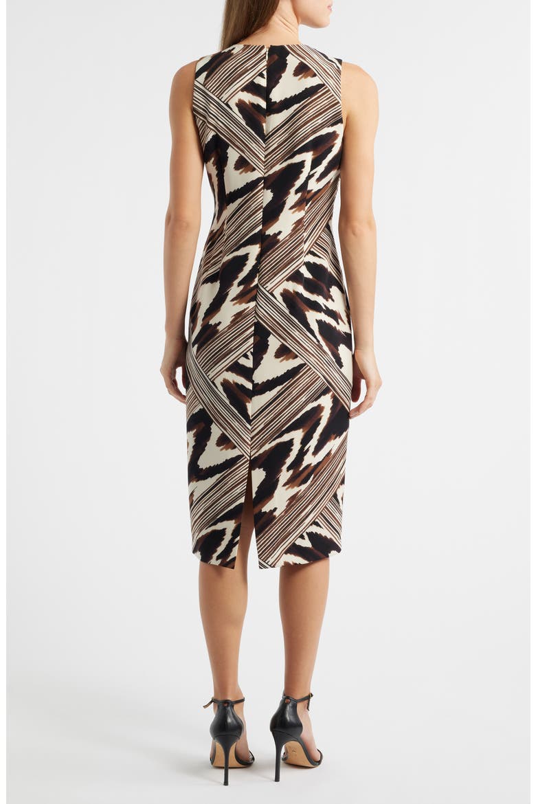 Print Sleeveless Midi Dress, Alternate, color, IVORY SHELL MULTI