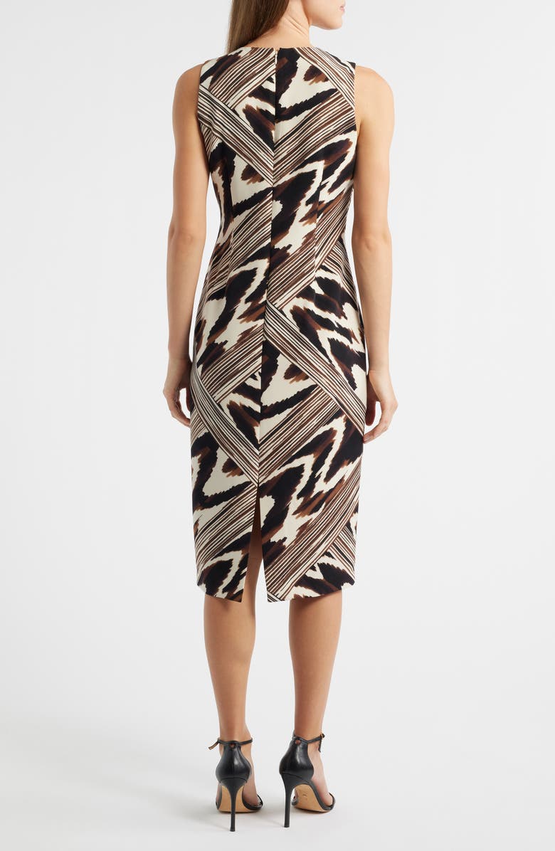 Anne Klein Print Sleeveless Midi Dress, Alternate, color, Ivory Shell Multi