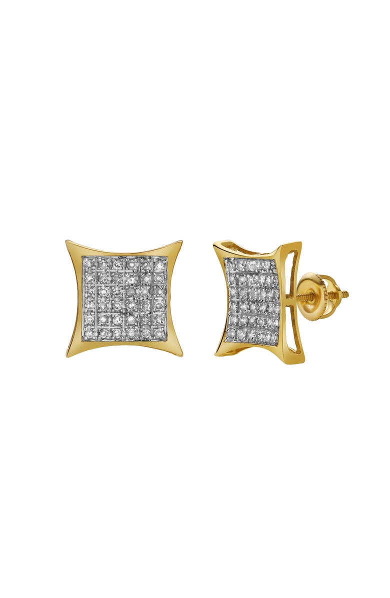 LuvMyJewelry Bravura 10K Yellow Gold Diamond Unisex Earrings - 0.27 Cts, Main, color, 10K Yellow Gold