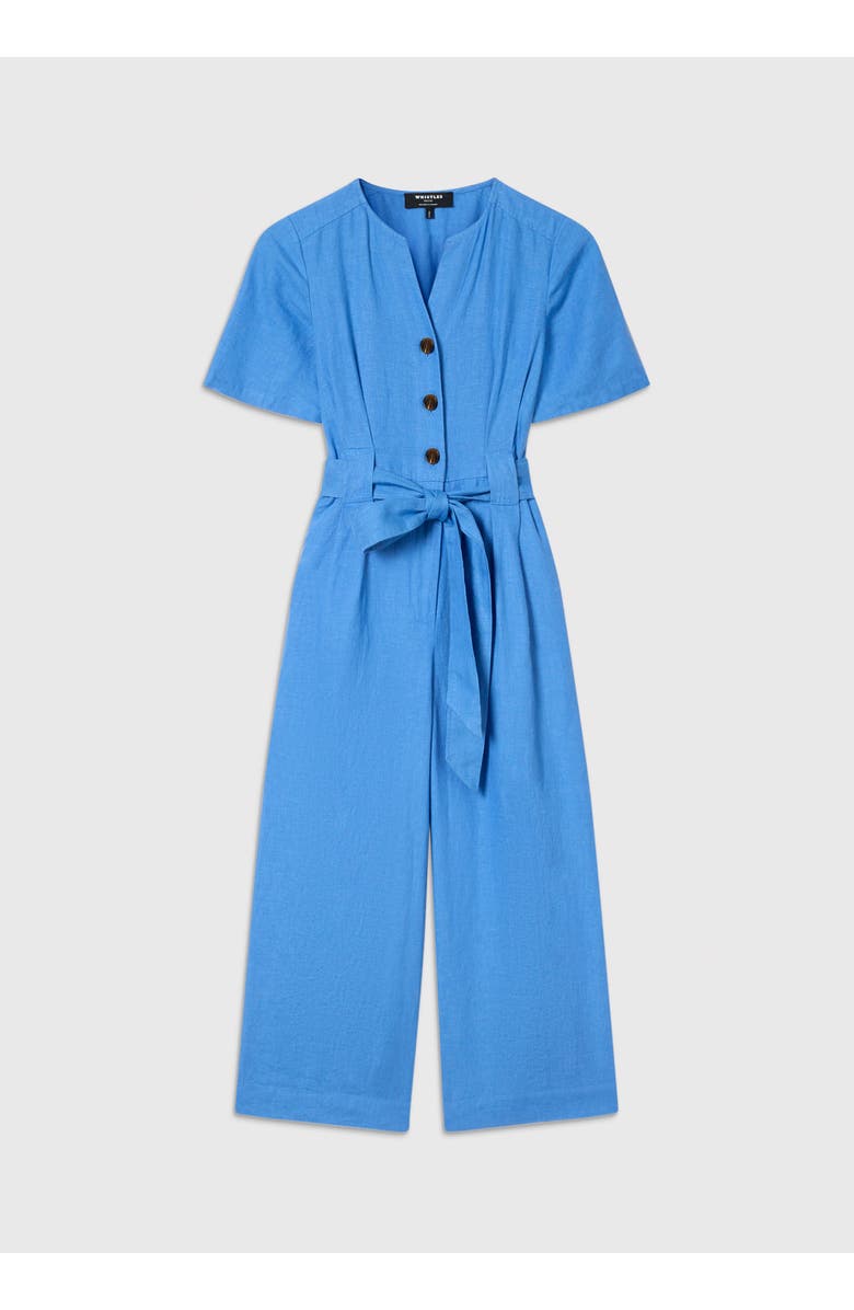 Whistles Fiona Linen Jumpsuit, Alternate, color, Blue