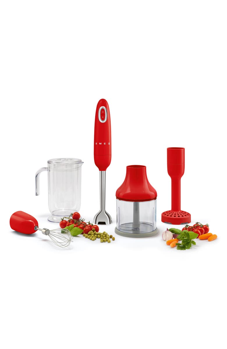 smeg '50s Retro Style Hand Blender with Accessories, Alternate, color, Red