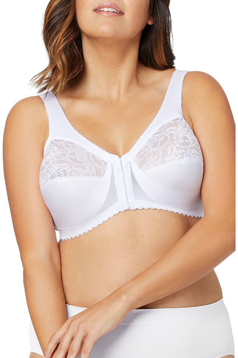 MagicLift® Front Close Support Bra, Main, color, WHITE