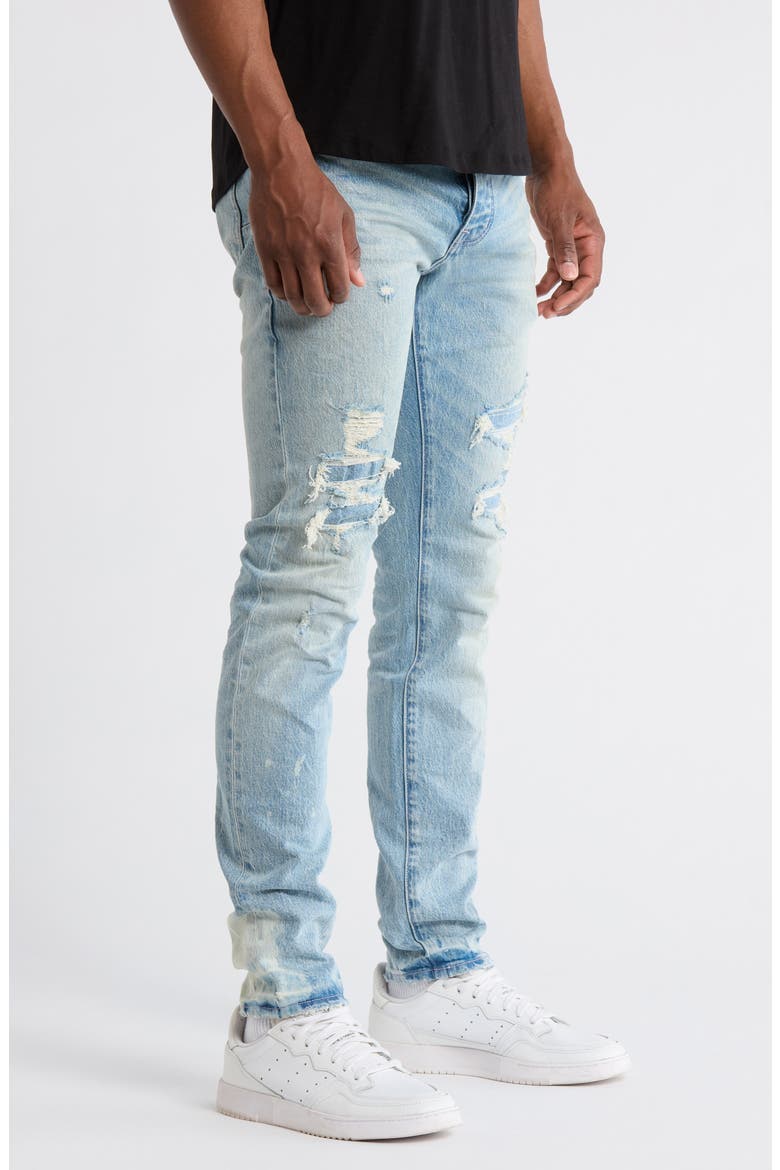 P001 Garda Repairs Distressed Skinny Jeans, Alternate, color, LIGHT INDIGO