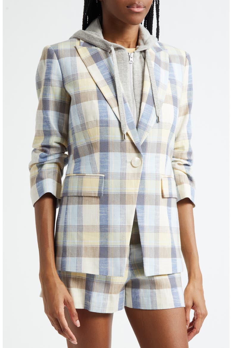 Clayton Plaid Cotton Blend Dickey Jacket, Alternate, color, POWDER BLUE MULTI