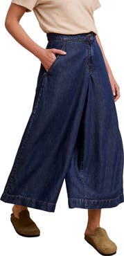 Celtic & Co. Drape Denim Culotte Pants