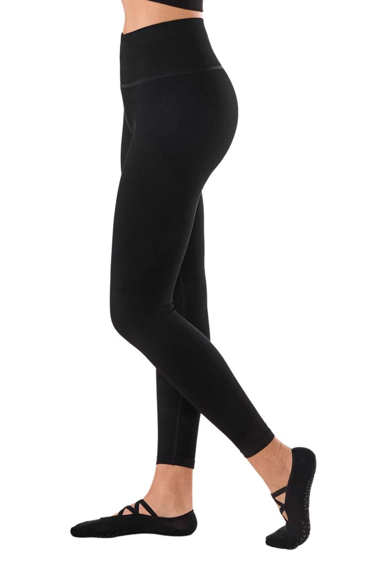 Seamless 7/8 Rib Legging, Main, color, EBONY
