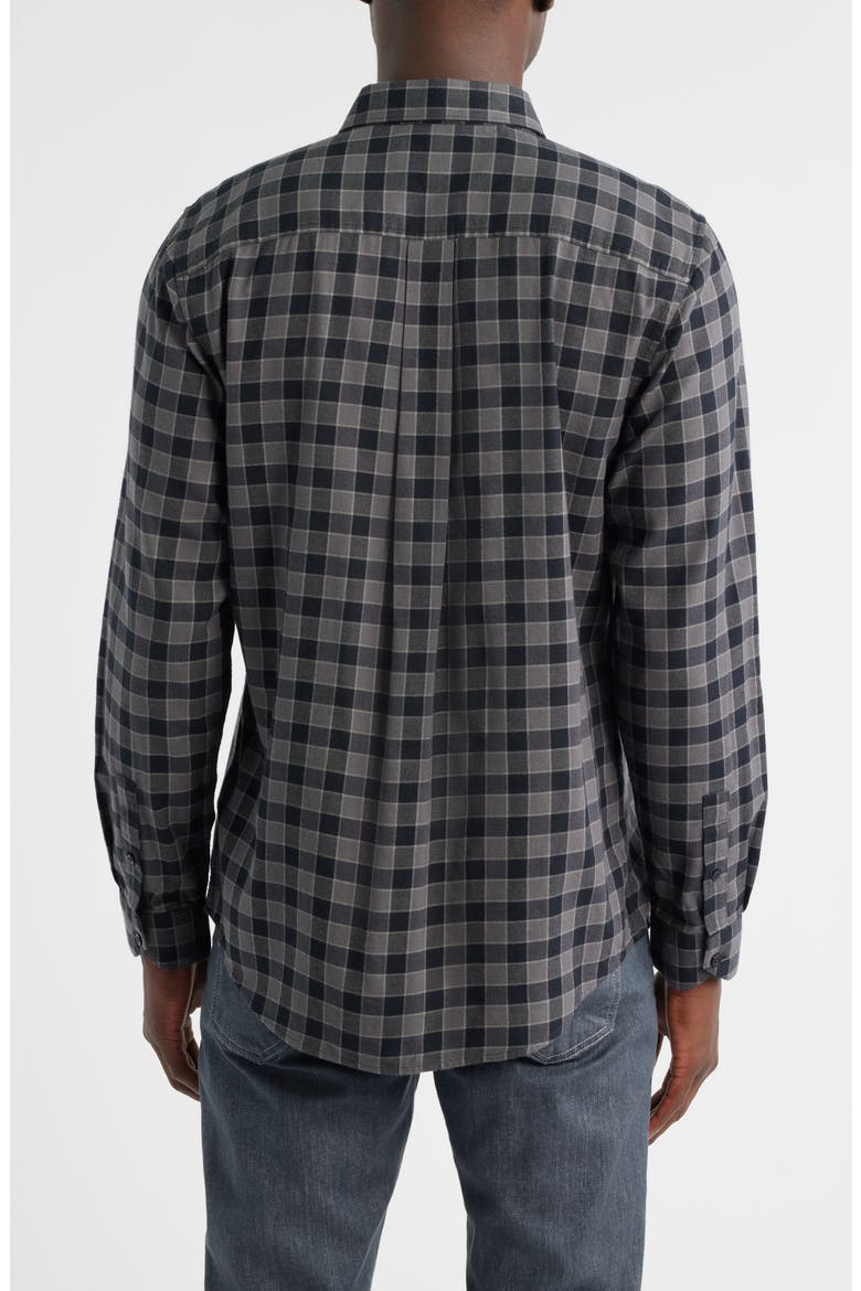 Flannel Button-Up Shirt, Alternate, color, GREY MAGNET CAREY CHECK