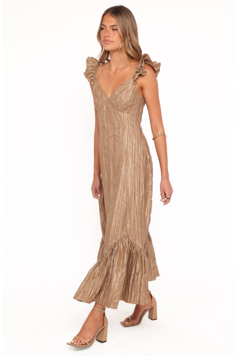 Romola Midi Dress, Alternate, color, BRONZE
