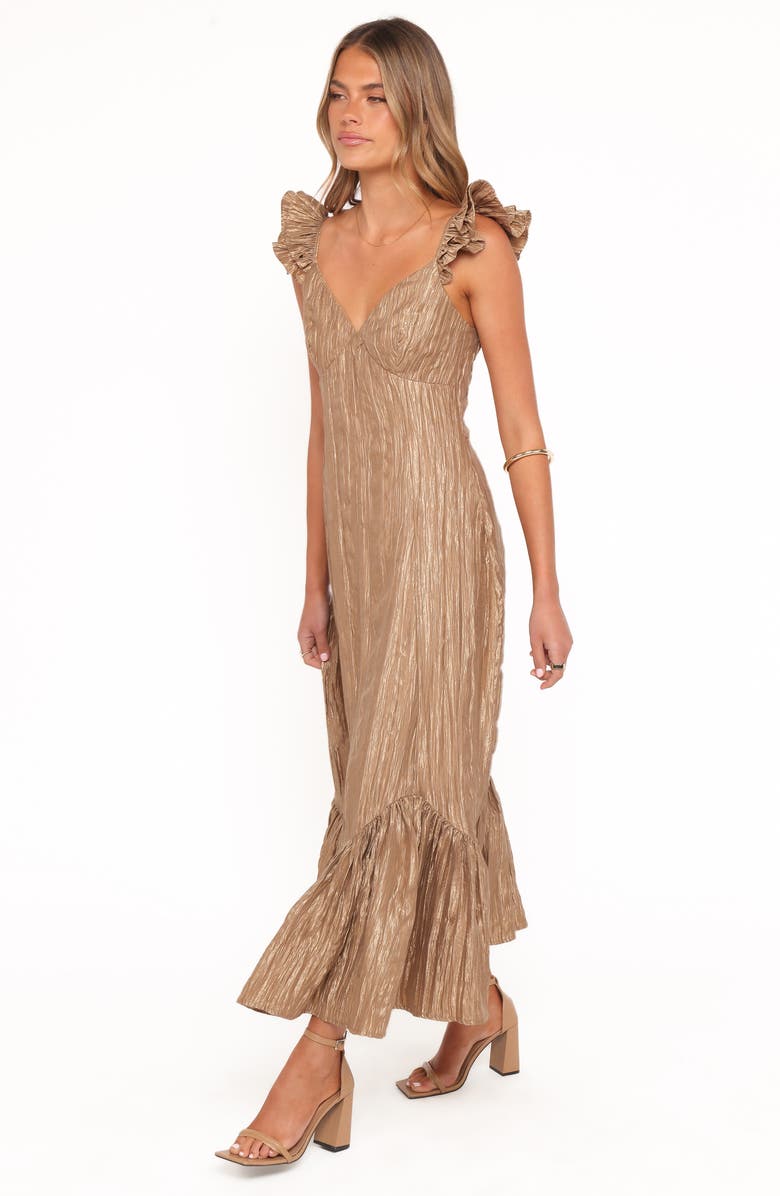 Petal & Pup Romola Midi Dress, Alternate, color, Bronze