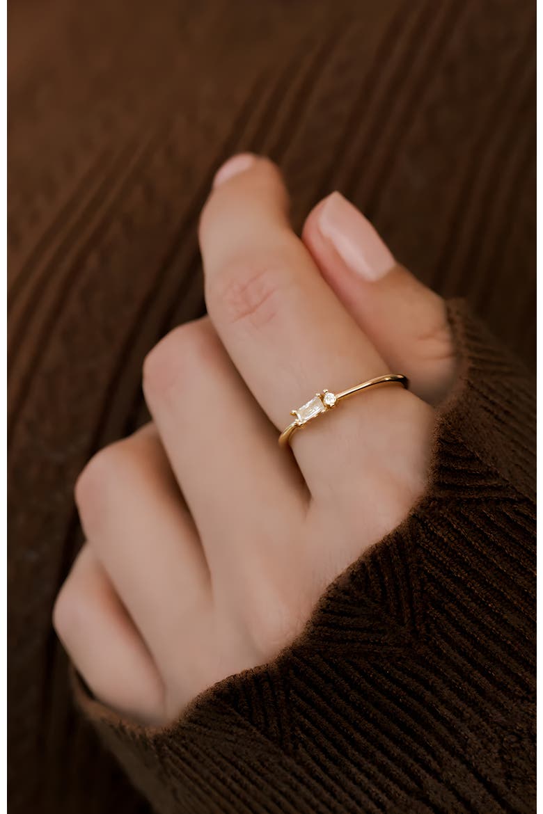 Dainty Baguette Ring, Alternate, color, Gold
